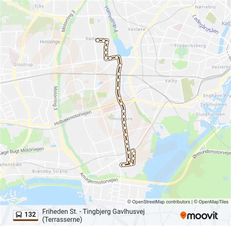 Rejseplanen 132 Friheden st. (bus), København .